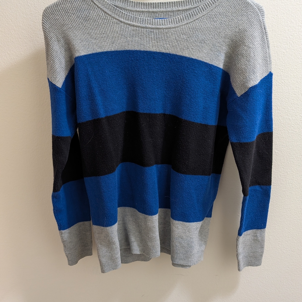 Women's Extra Small Blue and Gray Striped Woman's  Sweater